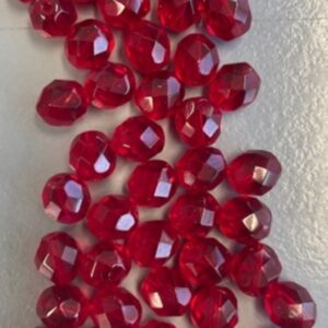 OUTLET glazen facetkralen 8mm, 45 stuks, rood