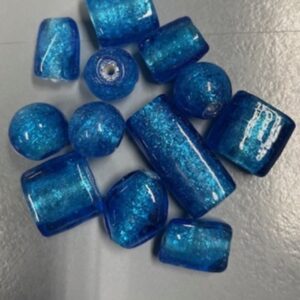 OUTLET Glaskralen mix, 25 gram, blauw