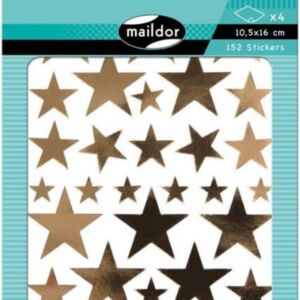 Stickervellen sterren, 4 vel, goud en zilver a 2 vel