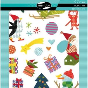 Stickervellen, baby kerstmis, 6 vellen