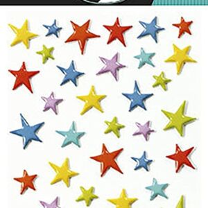 3D stickervel 7.5 x 12 cm, gekleurde sterren