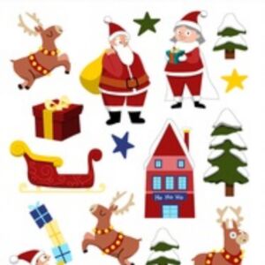 3D stickervel 7.5 x 12 cm, kerstmis