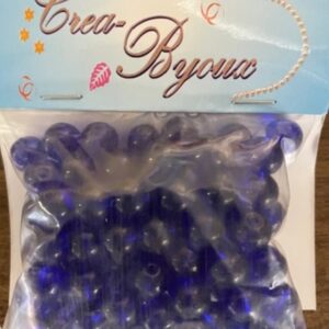 OUTLET Transparante glaskralen rond, 8mm, 100 stuks, blauw
