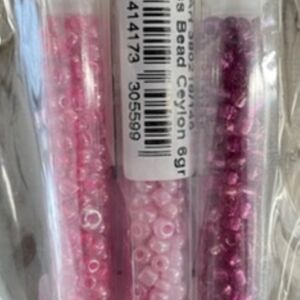 OUTLET Glazen kraaltjes/borduurkraaltjes/rocailles roze mix, 3mm 8/0, 3 x 6gr
