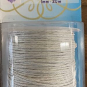 OUTLET Katoenen waskoord / waxkoord, 1mm, 20 meter, wit