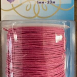 OUTLET Katoenen waskoord / waxkoord, 1mm, 20 meter, fuchsia