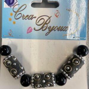 OUTLET Luxe kettinghanger, fantasie tonmodel, zwart / zilver