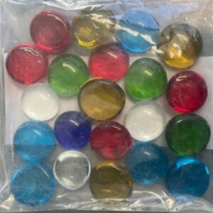 Glasnuggets, 17-20 mm, 100 gram, ca. 20-25 st, mix transparant