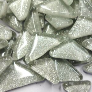 Softmozaiek glassteentjes, glitter, 200 gram, zilver
