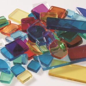 Acrylmozaiek 100 gram, assortiment in kleuren en vormen
