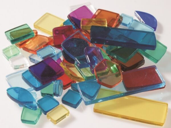 Acrylmozaiek 100 gram, assortiment in kleuren en vormen