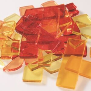 Acrylmozaiek 100 gram, rood mix in diversen vormen