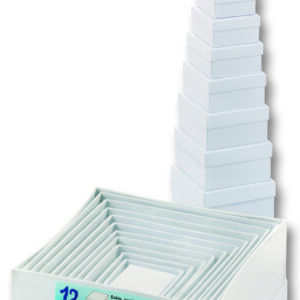 Wit kartonnen doosjes, assortiment 12 st vierkant