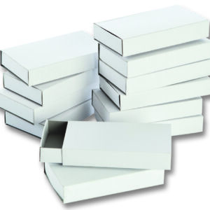 Luciferdoosjes groot 12 stuks blanco