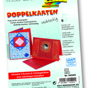 Dubbele wenskaarten rechthoek 5st rood