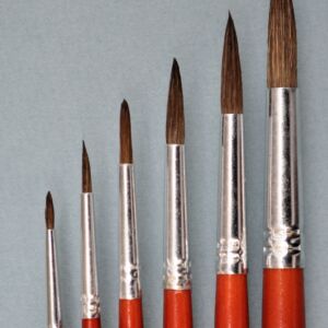Waterverfpenselen/schoolpenselen, ponyhaar, 12 stuks, assortiment