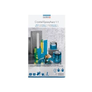 Heldere epoxy giethars 400 ml (2 x 200 ml), voor het aanbrengen van een transparante dikke coating
