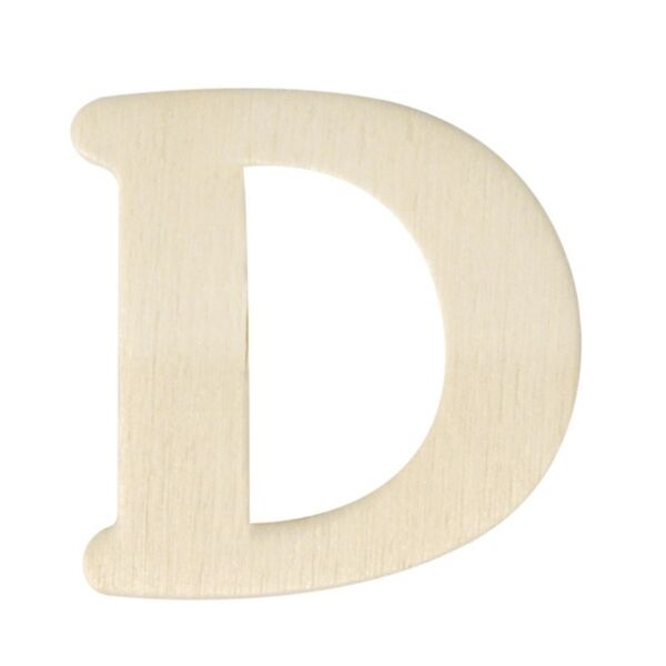 OP=OP Houten letter, hoogte 4 cm, dikte 2 mm, D