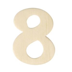 OP=OP Houten cijfer, hoogte 4 cm, dikte 2 mm, 8