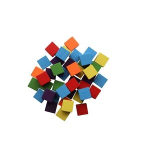 Houten blokjes gekleurd, 15 mm, 42 stuks