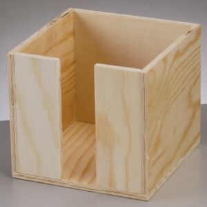 Houten memoblokhouder 11x11x10cm