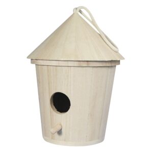 Houten vogelhuisje, rond, 16 cm