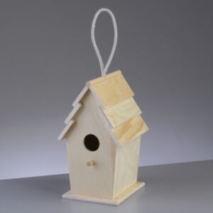 Houten vogelhuisje, puntdak, 22 cm
