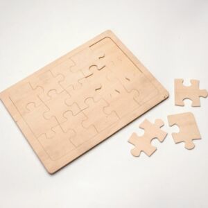 Blanco houten puzzel met inlegframe, 185x245mm, 15-delig