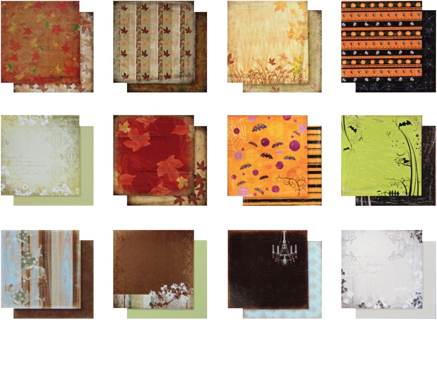 LTC-Leiden Designpapier 305x305 mm 12 vel herfst glitter