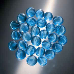 Glasnuggets, 17-20mm, 100 gram, 20-25 stuks, lichtblauw