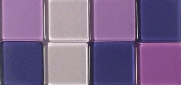 Acrylmozaiek transparant, 50 gram, 10x10mm, paarstinten