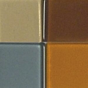 Acrylmozaiek transparant, 50 gram, 10x10mm, siennatinten