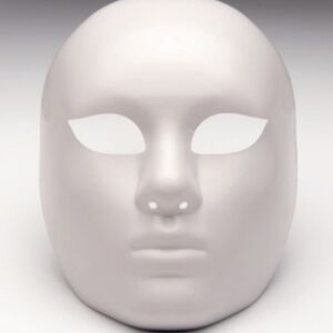 Venetiaans gezichtsmasker, wit kunststof, 23 cm