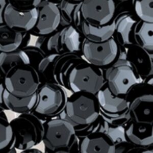 Cuvettes/pailletten/lovertjes, 6 mm, 500 stuks, zwart