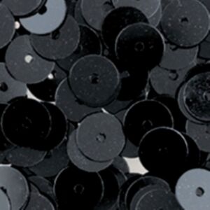 Pailletten/lovertjes, 6 mm, 1000 stuks, zwart