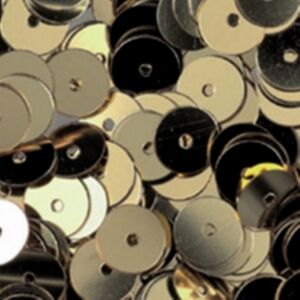 Pailletten/lovertjes, 6 mm, 10 gram, ca.1000 stuks, goud