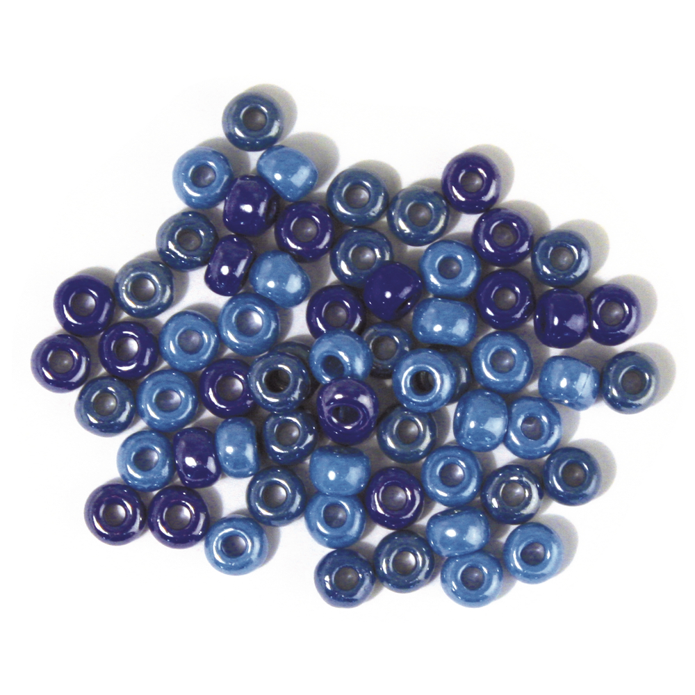 LTC-Leiden glaskralen 5,4mm 55 gram lila mix opaak