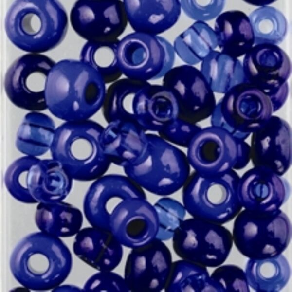 Glazen kralen/rocailles, 5 - 8 mm, 100 gram, Kleurmix blauw