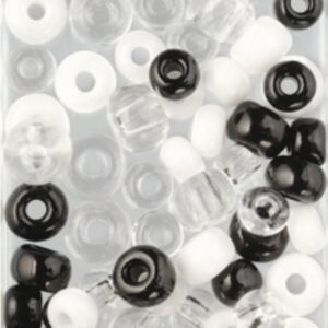 Glazen kralen/rocailles, 5 - 8 mm, 100 gram, Kleurmix zwart