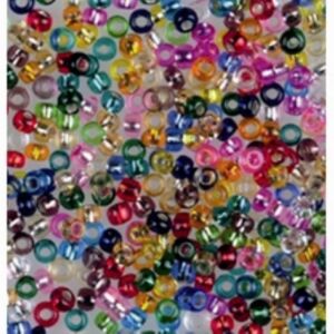 Transparant glazen kraaltjes met zilveren kern, 20 gr, 2.2mm assorti