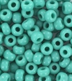 Glazen kraaltjes opaak, 3,5 mm, 35 gram, groen turquoise