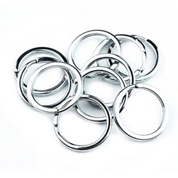 Splitringen/sleutelringen, 25 stuks, zilverkleurig, 25 mm