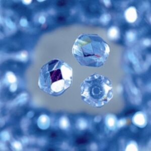 Glazen kralen/facetkralen, 4 mm, 100 stuks, middenblauw