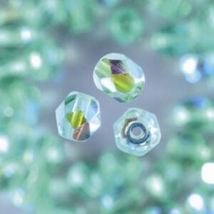 Glazen kralen/facetkralen, 4 mm, 100 stuks, lichtgroen