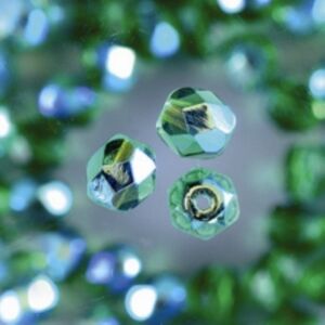 Glazen kralen/facetkralen, 4 mm, 100 stuks, groen