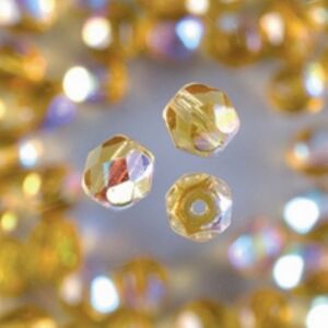 Glazen kralen/facetkralen, 6 mm, 50 stuks, honing