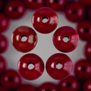 Houten kralen, rond, 6 mm, 125 stuks, donkerrood