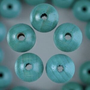 Houten kralen, rond, 8 mm, 80 stuks, turquoise