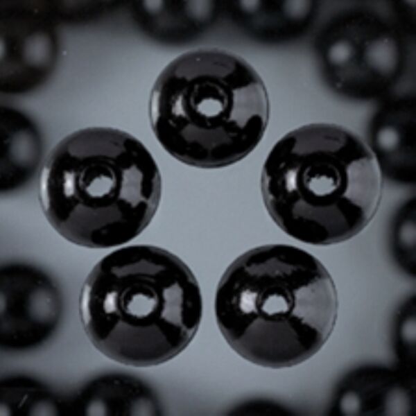 Houten kralen, rond, 8 mm, 70 stuks, zwart