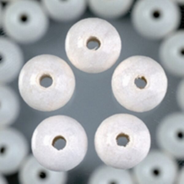 Houten kralen, rond, 10 mm, 50 stuks, wit